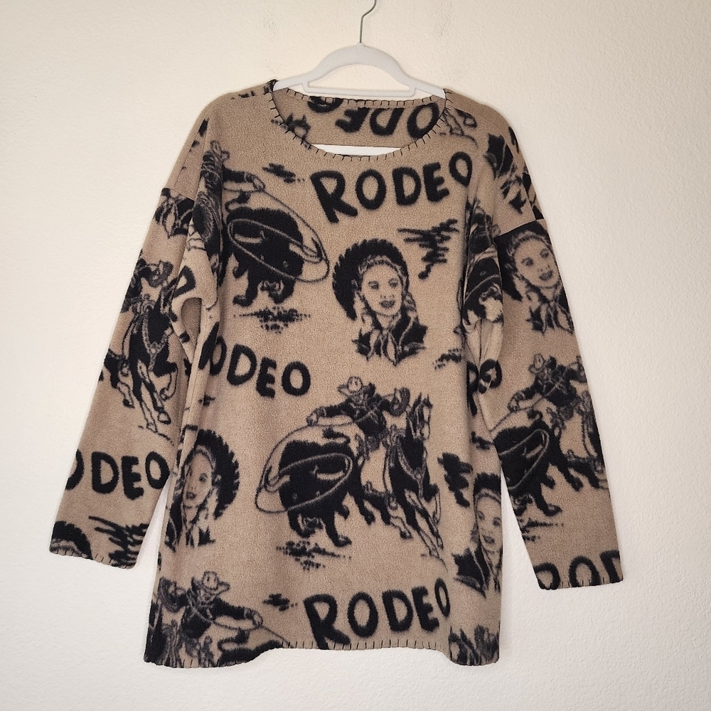 Tan Rodeo Graphic Blanket Sweatshirt
